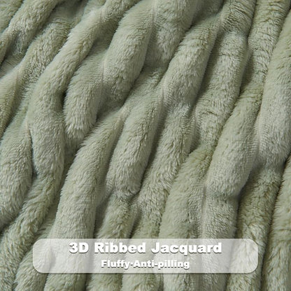 NEWCOSPLAY Fleece Ribbed Cozy Twin Blanket - Image 5