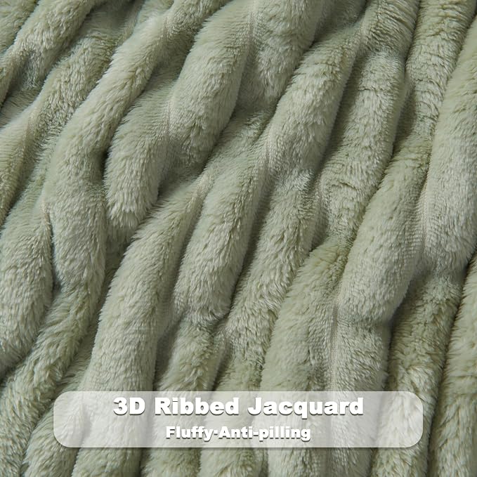 NEWCOSPLAY Fleece Ribbed Cozy King Blanket - Image 5