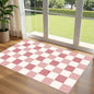 Pink White Checkered Entry Rug by Othilic