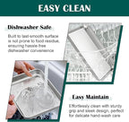 E-far Small Baking Sheet with Wire Rack (2 Pans + 2 Racks), Stainless Steel Cookie Sheets Trays & Cooling Rack for Toaster Oven, Non Toxic & Warp Resistant, Oven & Dishwasher Safe, 9.4 x 7.3 x 1 Inch