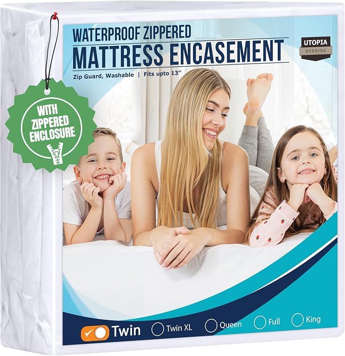 Utopia Bedding Mattress Protector Zippered Twin Size, 100% Waterproof Bed Bug by UTOPIABEDDING