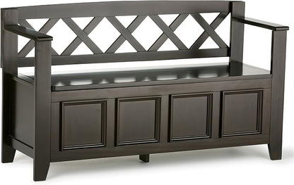 SIMPLIHOME Amherst Entryway Storage Bench by SimpliHome