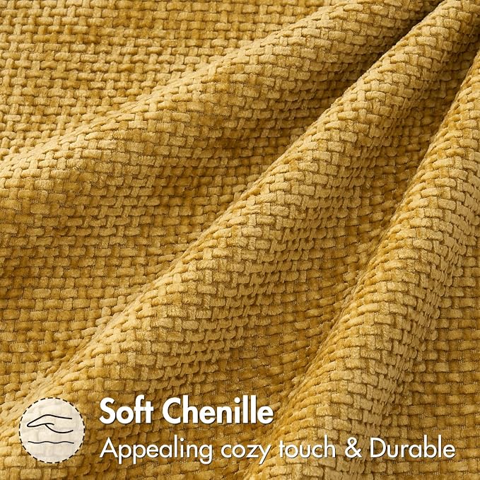 MIULEE Decorative Couch Throw Pillow Covers 16x16 in Mustard Yellow 2 Pack | - Image 6