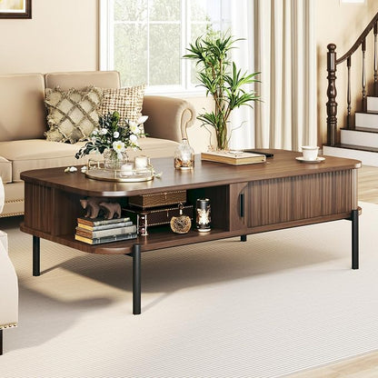 Coffee Table, 47.2" Mid Century Modern Coffee Tables - Image 3