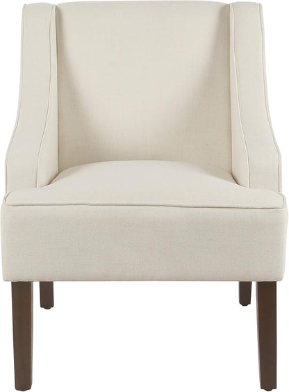 Homepop Upholstered Classic Swoop Arm Accent Chair Home Décor, Warm Ivory - Image 6