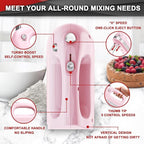 Lord Eagle Hand Mixer Electric 400W, 5 Speed handheld Mixer, 5 Stainless Steel Accessories for Baking Cake Egg Cream Food Beater, Turbo Boost/Self-Control Speed + Eject Button
