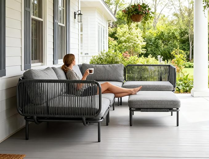 Crestlive Products Outdoor Patio Furniture Set, 4 Seater Modular Oversized - Image 2
