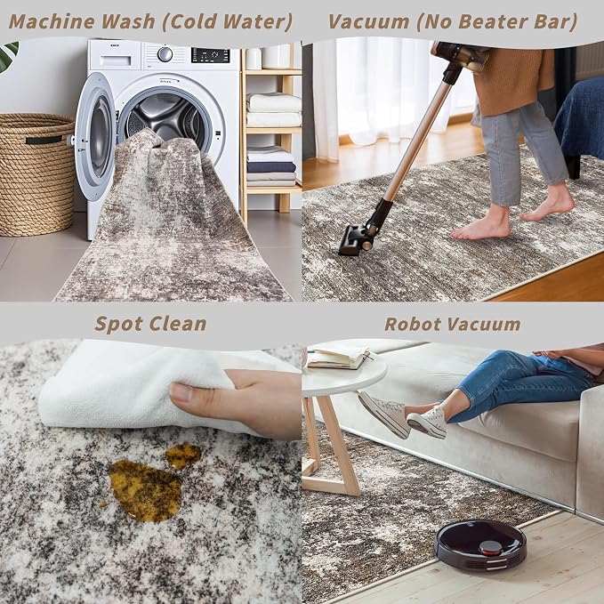 7x10 Living Room Area Rug – Washable Non-Slip Soft Carpet - Image 6