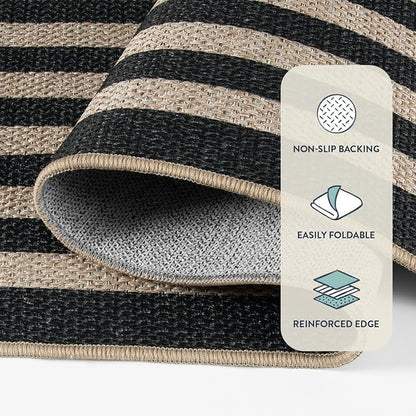 Lahome Modern Geometric Easy Jute Outdoor Rug, 5x7 Patio Living Room Rug | - Image 5