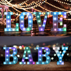 Foaky Colorful LED Letter Lights with Remote,Marquee Light Up Letters Sign for Night Light Wedding/Birthday Party Battery Powered Christmas Lamp Home Bar Decoration(Y)