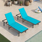 Aluminum Outdoor Lounge Chairs Set of 2, Pool Lounge Chairs by Oasbira