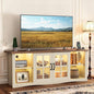 YESHOMY Farmhouse LED TV Stand by SearchallYESHOMY