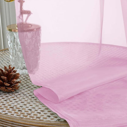 Light Pink Sheer Curtains 72 Inches Long 2 Panels Set, Light Filtering Sheer - Image 2
