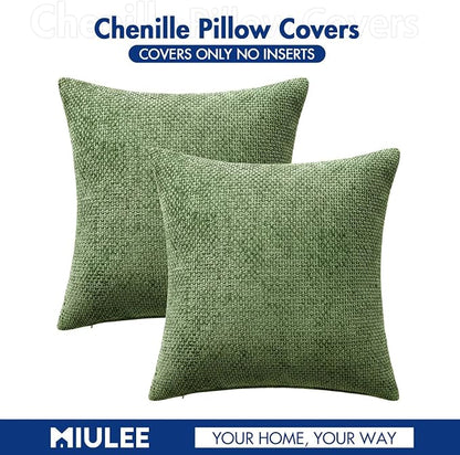 MIULEE Decorative Couch Throw Pillow Covers 20x20 Inch Sage Green 2 Pack | - Image 7