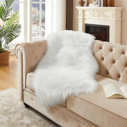 AMTOVO Faux Fur Rug, Fluffy Sheepskin Rug, Fuzzy Ultra Soft 2 x 4 ft Shag Rugs - Image 3