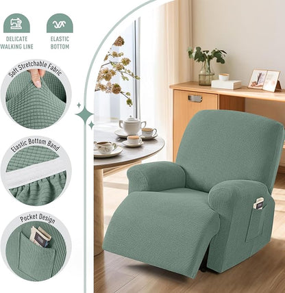 TAOCOCO Recliner Cover 4-Pieces, Recliner Stretch Sofa Slipcover, Recliner - Image 3