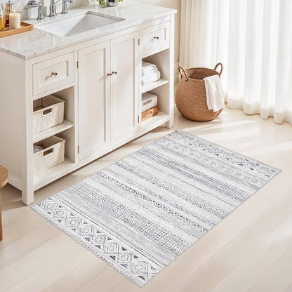 cotiled Washable 3x5 Entryway Rugs: Boho Moroccan Soft Small Rug | Solve Modern - Image 6