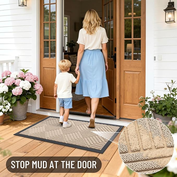 OLANLY Front Door Mat Outside Entrance 33x21, Waterproof Heavy-Duty Doormat | - Image 7