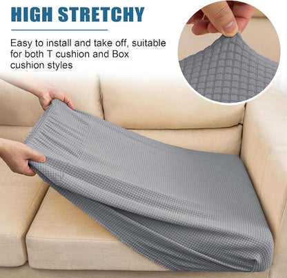 Water Repellent Couch Cushion Covers, High Stretch Sofa Cushion Slipcovers - Image 5