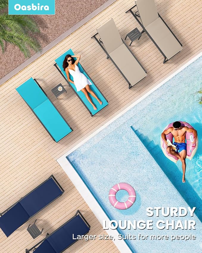 Aluminum Chaise Lounge Chair Outdoor, Foldable& No Assembly Patio Pool Lounge - Image 7