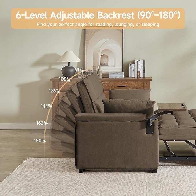 Auvsoce 65'' Convertible Sleeper Sofa Bed - Image 8