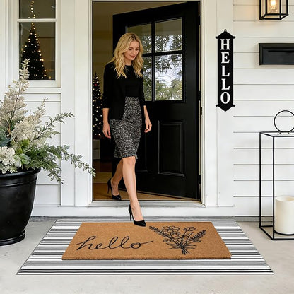2 PCS Spring Welcome Door Mat Set, Farmhouse Spring Wildflower Doormat - Image 3