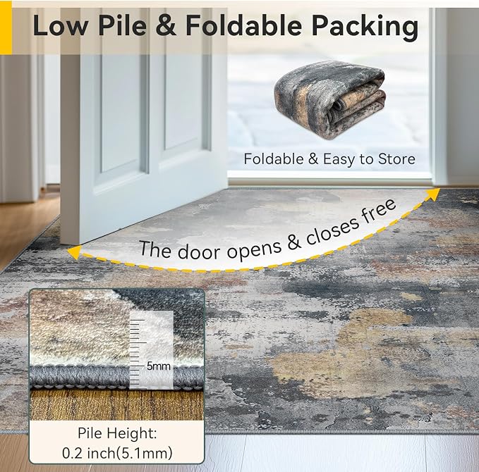 RELEANY Washable 8'x10' Abstract Area Rug - Image 6