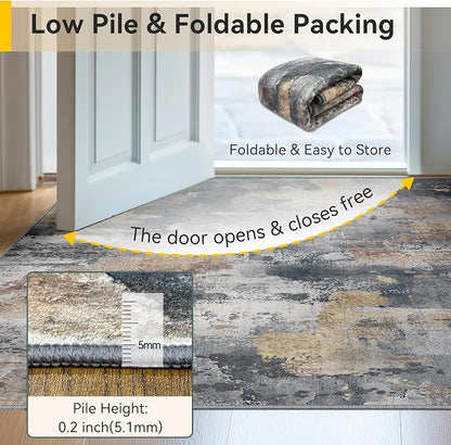 RELEANY Washable 9'x12' Abstract Area Rug - Image 6