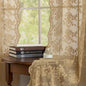 YJ YANJUN Vintage Lace Curtains 72 Inches Long-Victorian Floral Pattern Tan by YJYANJUN