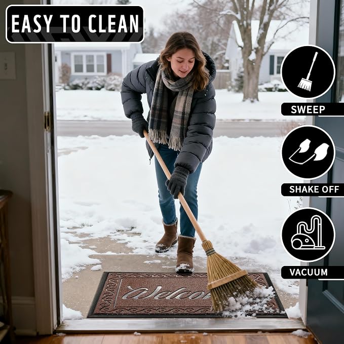 Yimobra Welcome Front Door Mat, Heavy Duty Easy Clean Doormat Indoor Outdoor - Image 6