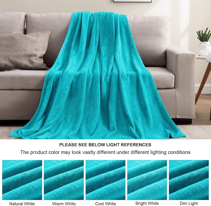 BEDELITE Fleece Blanket Soft Plush King Size Bed Blanket Peacock 108"x90" | - Image 6