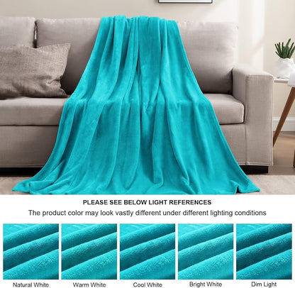 BEDELITE Fleece Blanket Soft Plush King Size Bed Blanket Peacock 108"x90" | - Image 6