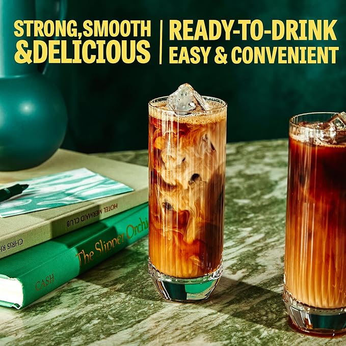 Wandering Bear Organic Caramel Cold Brew Coffee, 32 fl oz, 3 pack - Extra Strong, Smooth, Organic, Unsweetened, Shelf-Stable, and Ready to Drink Iced Coffee, Cold Brewed Coffee