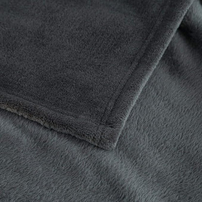 Bedsure GentleSoft Fleece Throw Blanket Dark Grey - Image 7