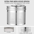 Extra Large Tea Infuser -304 Stainless Steel with Threaded Lid & Chain Hook-Perfect for Loose Leaf Tea,Cooking,Herbs,Iced Tea & Soup - Extra Fine Mesh Tea Strainers