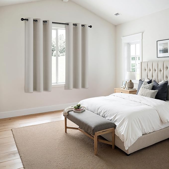 MIULEE Blackout Curtains for Bedroom 2 Panels 40 x 63 Inch Long Natural | - Image 6