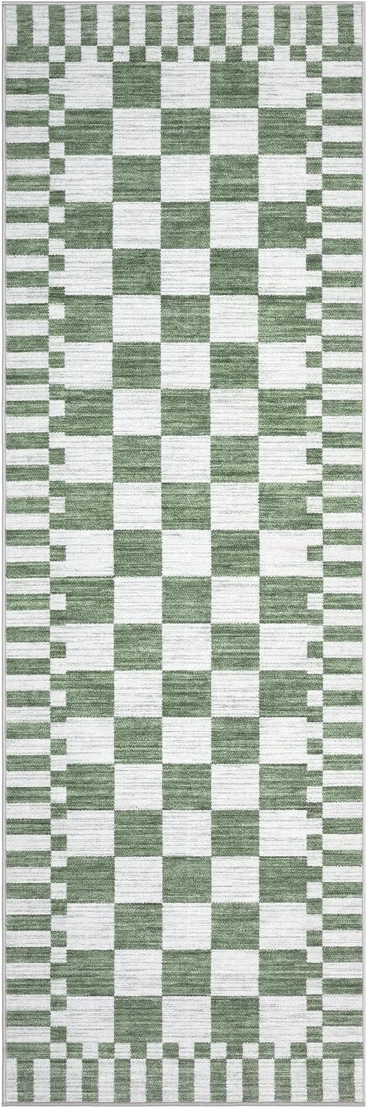 GarveeHome 2.5x8 Checkered Kitchen Runner Rug - Image 4