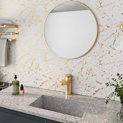FunStick Modern Gold White Wallpaper Peel and Stick Wallpaper Thick Off White - Image 6