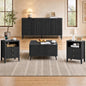 4-Piece Fluted Living Room Furniture Set, Lift Top Coffee Table, Buffet Cabinet by Fatmok