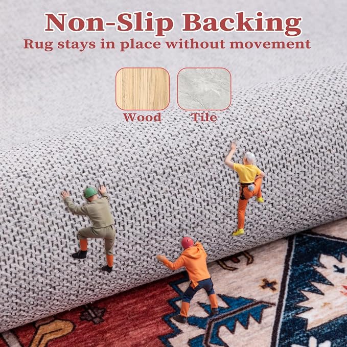 SERISSA 2x4 Washable Non Slip Boho Runner Rug - Image 5