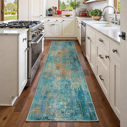 RELEANY Washable Runner 2'x6' Abstract Area Rug - Image 3