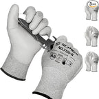 Schwer 3 Pairs Cut Resistant Gloves ANSI A6 Cut Proof Work Gloves, Touchscreen, for Men and Women Used to Woodworking, Glass Cutting, Construction, Cargo Handling, Material Sorting, Car Repair, M
