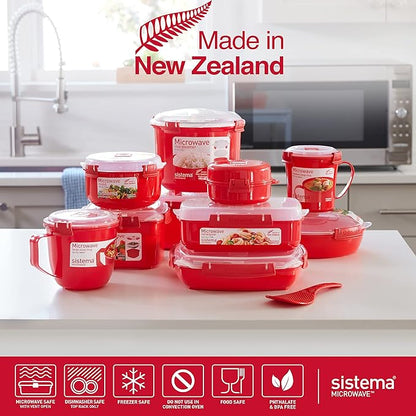 Sistema 1109ZS Microwave Collection Noodle Bowl 1 Count (Pack of 1) Red