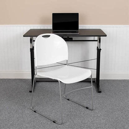 Flash Furniture HERCULES Series 880 lb. Capacity White Ultra-Compact Stack Chair - Image 2