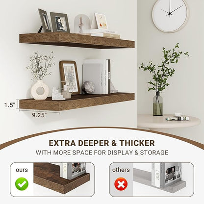 Acovy 55 Inch Floating Shelves, Wooden Shelves - Image 4