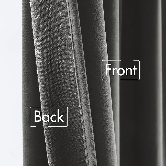 MIULEE Velvet Curtains 52x96 inches 2 Panels Gray Blackout Curtains | Luxury - Image 6