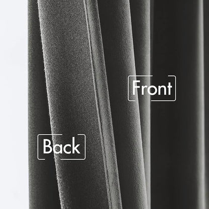 MIULEE Velvet Curtains 52x96 inches 2 Panels Gray Blackout Curtains | Luxury - Image 6
