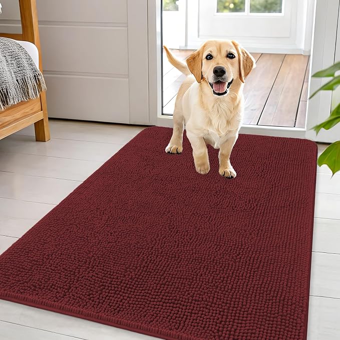 OLANLY Dog Door Mat for Muddy Paws 44x32, Super Absorbent Chenille Mud Mat | by OLANLY