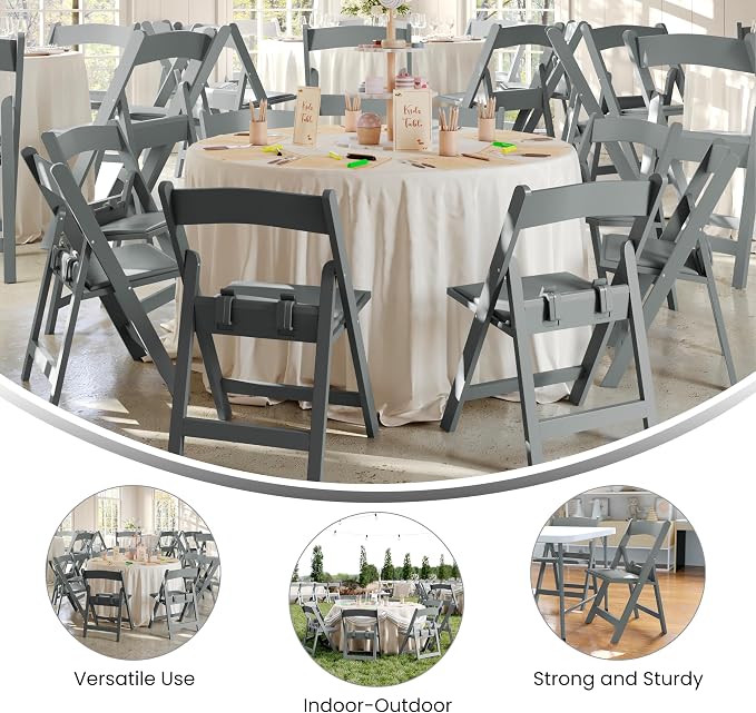 Flash Furniture Hercules Kids Gray Resin Folding Chair - Image 5