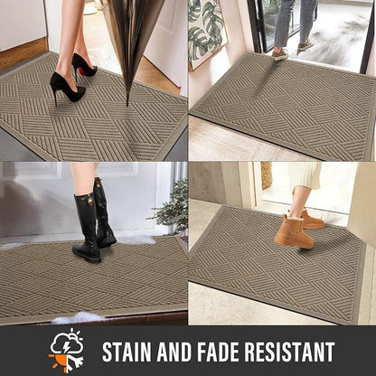 Sturdy Front Door Mat, Absorbent Muddy Dirt Resist Welcome Door Mats Outdoor - Image 5